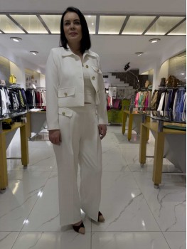 MEZZURA BEYAZ DÜĞMELİ CEKET 1000