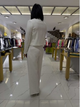 MEZZURA BEYAZ DÜĞMELİ PANTOLON 1001