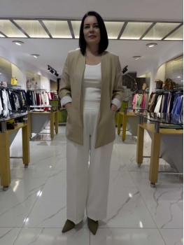 İNDİGO BEJ CEKET 6143