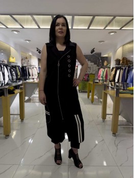 FATMA DANIŞMAN  SİYAH FERMUARLI YELEK 2576