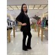 SELEN SIYAH ŞİFON BLUZ 8828