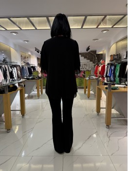 SELEN SIYAH ŞİFON BLUZ 8828